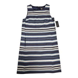 Tommy Hilfiger NWT Blue and White Sheath Dress Sleeveless Scoop Neck size 8